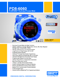 Thumbnail of document Data Sheet - PD8-6060 ProtEX-MAX Explosion-Proof Dual Analog Input Process Meter